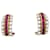 Fred earrings, Yellow gold, diamonds and rubies.  ref.1158341