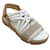 Autre Marque Henry Beguelin White / Beige Sabbia Intreccio Sandals Leather  ref.1158406