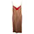 Victoria Beckham Vestido midi plisado con cuello en V en viscosa marrón Beige Fibra de celulosa  ref.1158457