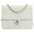 Chanel Classic Matelassé shoulder bag in white leather  ref.1158458