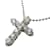 & Other Stories Platinum Diamond Cross Necklace Silvery Metal  ref.1158516