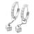 & Other Stories 18K Diamond Hoop Dice Earrings Silvery Metal  ref.1158546