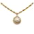 Chanel Gold CC Anhänger Halskette Golden Metall Vergoldet  ref.1158902