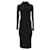 Tommy Hilfiger Vestido con rayas laterales metálicas y cuello alto simulado para mujer Negro Algodón  ref.1159045