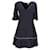 Tommy Hilfiger Damenkleid aus Viskose mit Schmetterlingsärmeln Marineblau Zellulosefaser  ref.1159065