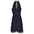 Tommy Hilfiger Womens Halterneck Flower Applique Dress in Navy Blue Polyester  ref.1159145