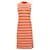 Vestido feminino listrado de algodão orgânico Tommy Hilfiger com gola alta em algodão laranja  ref.1159158