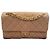Bolsa Chanel de couro acolchoado cor camelo