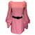 Rebecca Vallance Pink / Schwarzes, strukturiertes Kleid mit langen Ärmeln und Gürtel Polyester  ref.1160084