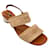 Autre Marque Clergerie Tan Raffia lined Strap Sandals Camel Leather  ref.1160623