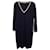 'S Max Mara Striped V-neck Midi Dress in Navy Blue Wool  ref.1161127