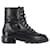 Autre Marque Porte & Paire Ribbed-Knit Trimmed Combat Boots in Black Leather  ref.1161141