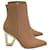 Cult Gaia Cut-Out Bamboo Heel Ankle Boots in Brown Leather  ref.1161175