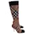 Burberry Checked High Heel Boots in Brown Cotton  ref.1161240