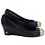 Classique Escarpins compensés Chanel Cap-Toe en cuir noir