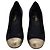 Classique Escarpins compensés Chanel Cap-Toe en cuir noir - vue 2