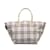 & Other Stories Burberry Blue Label Nova Check Canvas Leather Tote Bag in Very Good Condition White Cloth  ref.1161301