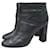 Chanel 12Ein Matelasse-Leder-Stiefel mit Reißverschluss vorne und Absatz Schwarz  ref.1161465
