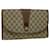GUCCI GG Canvas Web Sherry Line Clutch Bag PVC Beige Red Green Auth 60360  ref.1161779