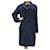 Abrigo Chanel de seda y cachemira azul marino  ref.1161843