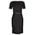 Vestido de tubo con cinturón y abertura en la cerradura de Gucci en algodón negro  ref.1161904
