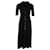 Maje Rimosally Vestido midi de punto elástico con cuello polo en viscosa negra Negro Fibra de celulosa  ref.1161937