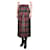 Miu Miu Red crystal-embellished tartan midi skirt - size UK 10 Viscose  ref.1161956