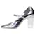 Autre Marque Silver metallic heels - size EU 40 Silvery Leather  ref.1161973