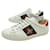 CHAUSSURES GUCCI BASKETS ACE 429446 10 IT 45 FR CUIR BRODEE SNEAKERS SHOES Blanc  ref.1162113