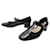 CHRISTIAN DIOR BABIES CD LOGO SHOES 38 LEATHER HEELED BALLERINA FLATS SHOES Black Patent leather  ref.1162165