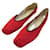 THE ROW SHOES BALLET FLATS 1139 39 RED FABRIC FLATS BALLET SHOES Cloth  ref.1162177