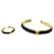 Hermès ARMBAND + SCHALRING HERMES KYOTO T-RING19 48 RING AUS METALL UND LEDER Golden  ref.1162179