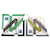 Hermès NEW HERMES CLIC CLAC lined-SIDED SCARF JULIE ABADIE SILK GREEN SILK SCARF  ref.1162215