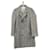 inconnue taglia cappotto vintage in tweed 54 Grigio  ref.1162833