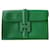 Hermès Jige pouch 29 Green Leather  ref.1162988