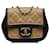 Bolsa Chanel Marrom Mini Quadrada com Aba Gráfica Crossbody Marrom Couro Bezerro-como bezerro  ref.1163420