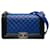 Chanel Blue Medium Lammleder Boy Bicolor Flap Bag Blau  ref.1163451