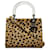 Dior Marrom Médio Estampa Leopardo Lady Dior Bege Lona Pano  ref.1163482