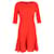 Boss von Hugo Boss 3/4 A-Linien-Kleid aus roter Seide mit Ärmeln  ref.1164004