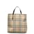 Burberry Canvas-Einkaufstasche mit House Check-Muster Braun Leinwand  ref.1164042