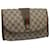 GUCCI GG Canvas Web Sherry Line Clutch Bag PVC Beige Green Red Auth 59919  ref.1164434
