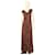 ETRO Vestido maxi longo com estampa paisley multicolorida sem mangas com babados e decote 40 Multicor Poliéster  ref.1166520