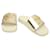 Giuseppe Zanotti Brett Logo Silver Leather Zip Slides Sandals Shoes size 39 Silvery  ref.1166550