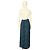 Gonna Kenzo in viscosa maxi lunga estiva con cravatta a portafoglio nera e blu 36 W. tasche - vista 2