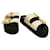 Versace Jeans Couture Blanc Noir Diapositives Logo Boucle Plateforme Sandales Chaussures 39 Cuir  ref.1166898