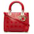 Dior Red Medium Embossed Lambskin Cannage Lady Dior Leather  ref.1161631