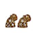 Boucles d'oreilles Chanel Gold CC Birdcage à motif Métal Plaqué or Doré  ref.1161674