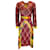 Autre Marque Vestido de crepe de viscose com acabamento em seda multi estampado Duro Olowu vermelho  ref.1164695