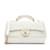 Bolsa Chanel média Globe Trotter com aba branca Branco Couro  ref.1164962