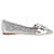 Miu Miu Bow Detail Ballet Flats in Silver Glitter Silvery  ref.1165562